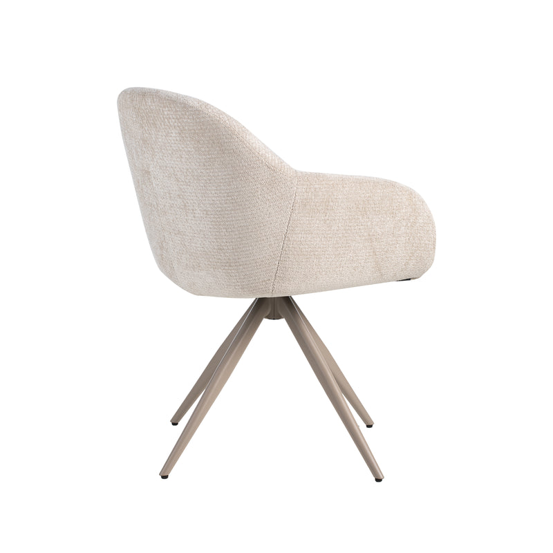 Eetkamerstoel Fiby Naturel Elite Taupe Metalen Frame 60x62x80 cm-Eetkamerstoelen-LABEL51