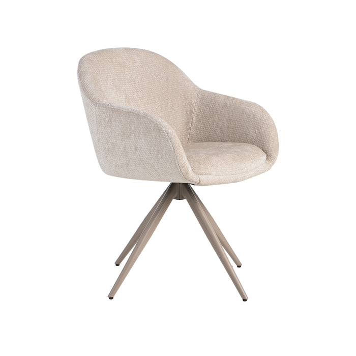 Eetkamerstoel Fiby - Naturel - Elite - Taupe Metalen Frame-Eetkamerstoelen-LABEL51
