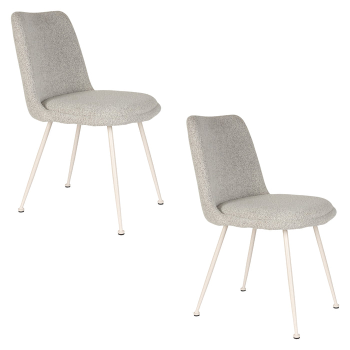 Eetkamerstoel Fijs Off Polyester Wit 61x47 cm