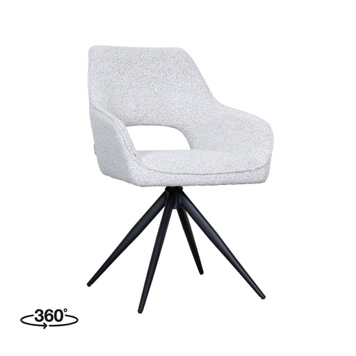 Eetkamerstoel Finley - Champagne - Boucle - Draaibaar-Eetkamerstoelen-LABEL51