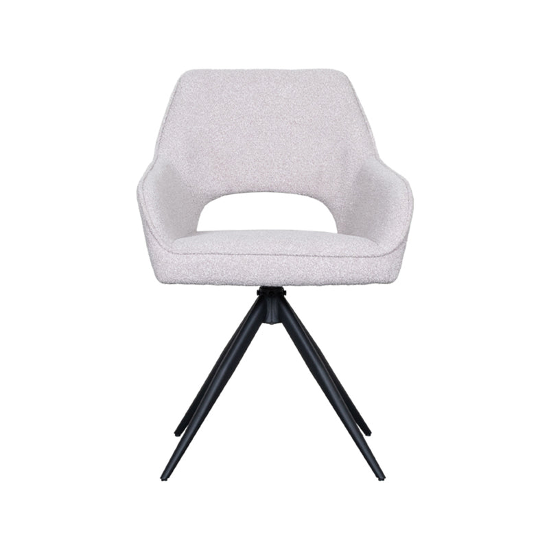 Eetkamerstoel Finley Naturel Boucle Draaibaar 60x59x91 cm-Eetkamerstoelen-LABEL51