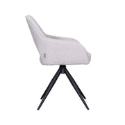 Eetkamerstoel Finley Naturel Boucle Draaibaar 60x59x91 cm-Eetkamerstoelen-LABEL51