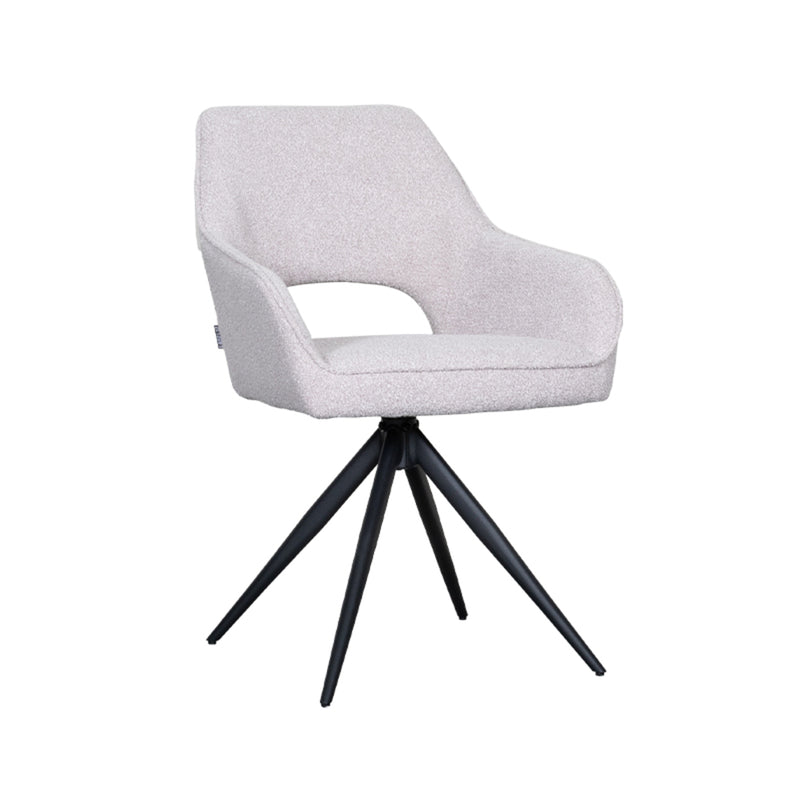 Eetkamerstoel Finley Naturel Boucle Draaibaar 60x59x91 cm-Eetkamerstoelen-LABEL51