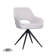 Eetkamerstoel Finley Naturel Boucle Draaibaar 60x59x91 cm-Eetkamerstoelen-LABEL51