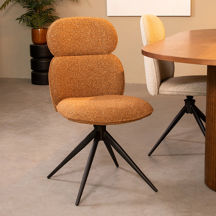 LABEL51 Eetkamerstoel Finn Coral Royal Boucle 49x62x91 cm