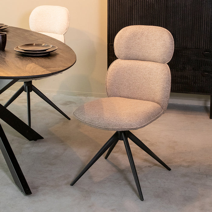 Eetkamerstoel Finn Mushroom Royal Boucle Draaibaar 49x62x91 cm-Eetkamerstoelen-LABEL51