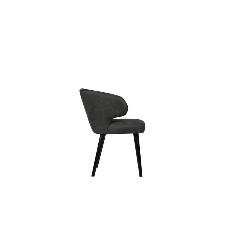 Eetkamerstoel Fiori Polyester Antraciet-Eetkamerstoelen-PTMD