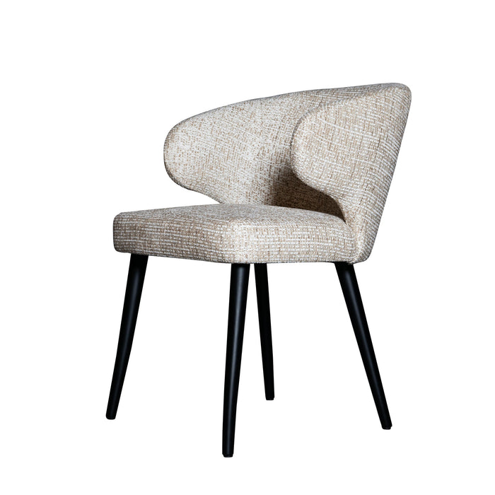 Eetkamerstoel Fiori Polyester Zwart 736783-Eetkamerstoelen-PTMD
