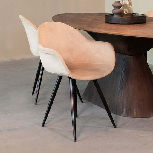 Eetkamerstoel Forli - Zand - Fluweel-Eetkamerstoelen-LABEL51