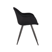 Eetkamerstoel Forli Zwart Fluweel 60x58x83 cm-Eetkamerstoelen-LABEL51