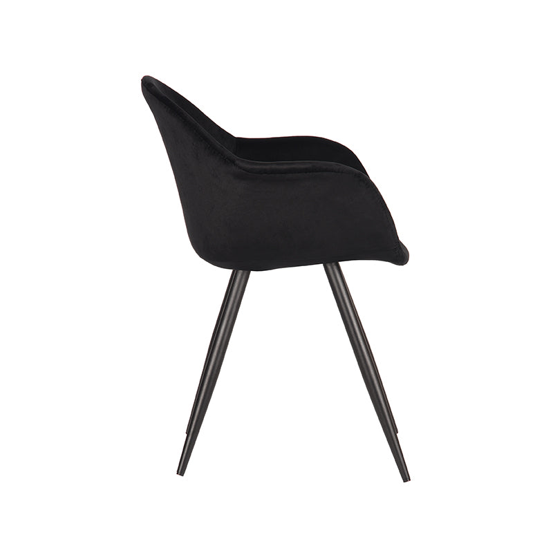 Eetkamerstoel Forli Zwart Fluweel 60x58x83 cm-Eetkamerstoelen-LABEL51