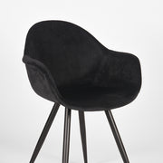 Eetkamerstoel Forli Zwart Fluweel 60x58x83 cm-Eetkamerstoelen-LABEL51