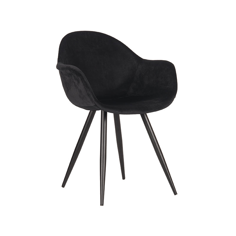 Eetkamerstoel Forli Zwart Fluweel 60x58x83 cm-Eetkamerstoelen-LABEL51