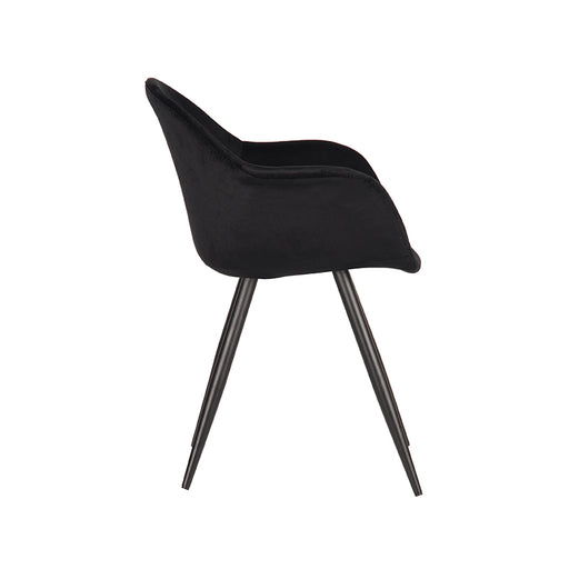 Eetkamerstoel Forli - Zwart - Fluweel-Eetkamerstoelen-LABEL51