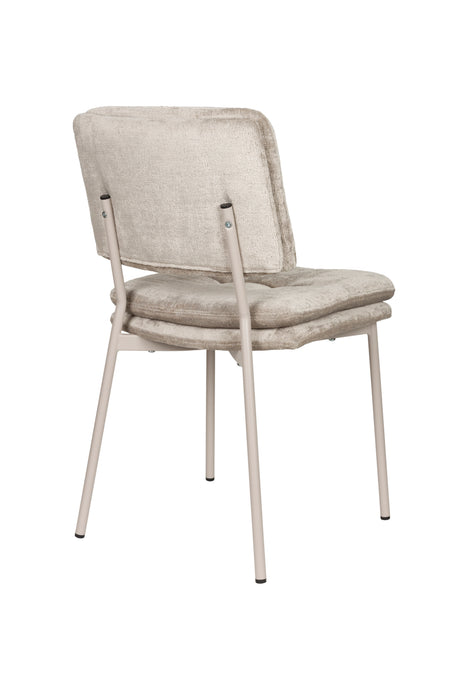 Eetkamerstoel Franck Polyester Beige 52.5x44 cm-Eetkamerstoelen-Creating Home