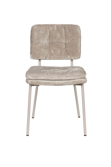 Eetkamerstoel Franck Polyester Beige 52.5x44 cm-Eetkamerstoelen-Creating Home