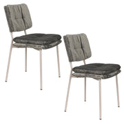Eetkamerstoel Franck Polyester Grijs 52.5x44 cm-Eetkamerstoelen-Creating Home