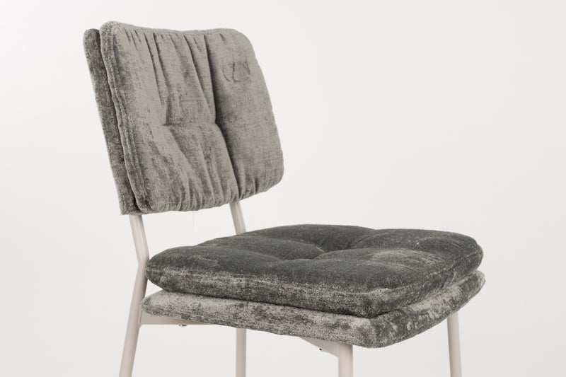 Eetkamerstoel Franck Polyester Grijs 52.5x44 cm-Eetkamerstoelen-Creating Home