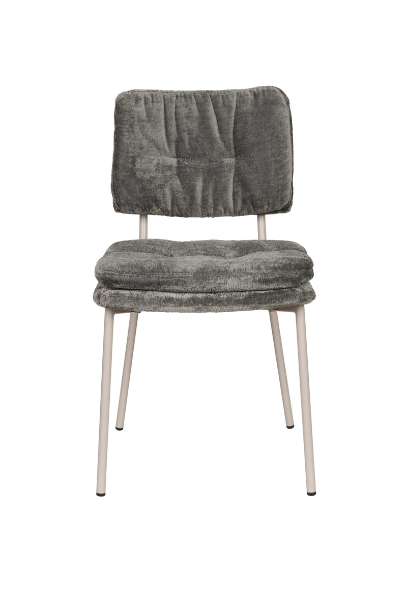 Eetkamerstoel Franck Polyester Grijs 52.5x44 cm-Eetkamerstoelen-Creating Home