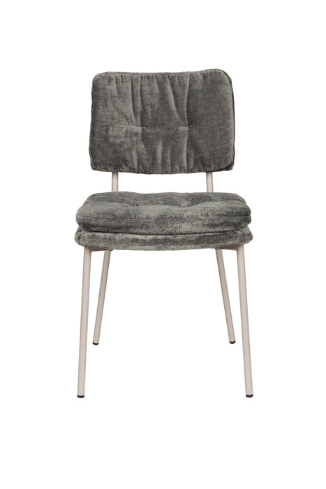 Eetkamerstoel Franck Polyester Grijs 52.5x44 cm-Eetkamerstoelen-Creating Home