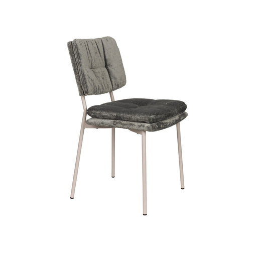 Eetkamerstoel Franck Polyester Grijs 52.5x44 cm-Eetkamerstoelen-Creating Home