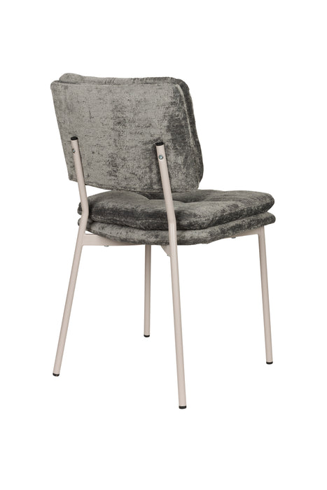 Eetkamerstoel Franck Polyester Grijs 52.5x44 cm-Eetkamerstoelen-Creating Home