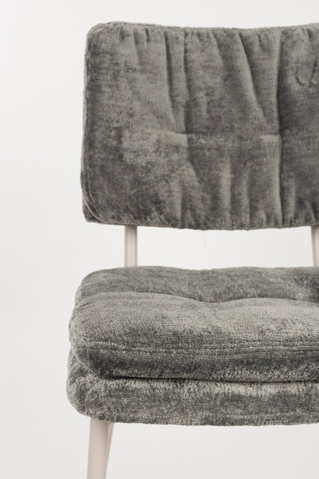 Eetkamerstoel Franck Polyester Grijs 52.5x44 cm-Eetkamerstoelen-Creating Home