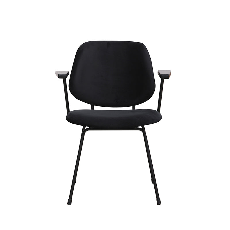 Eetkamerstoel Gastron Fluweel Zwart 62x58x82 cm-Eetkamerstoelen-LABEL51