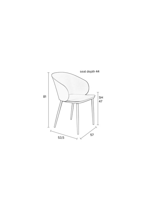 Eetkamerstoel Gigi Polypropyleen Beige 55.5x56.5 cm-Eetkamerstoelen-Creating Home
