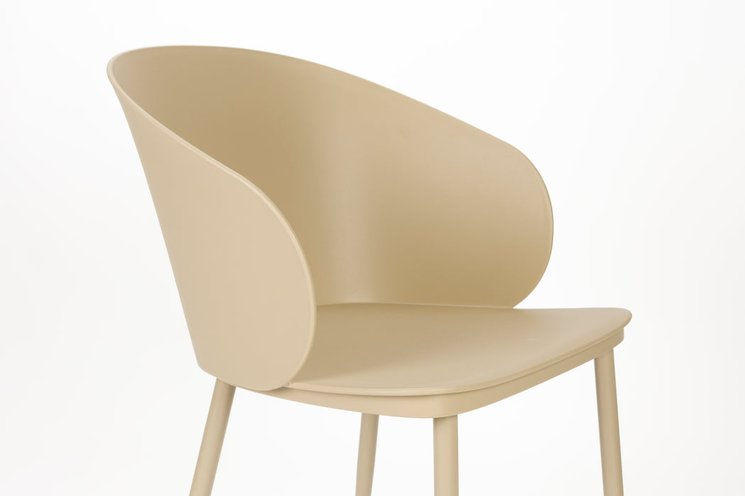 Eetkamerstoel Gigi Polypropyleen Beige 55.5x56.5 cm-Eetkamerstoelen-Creating Home
