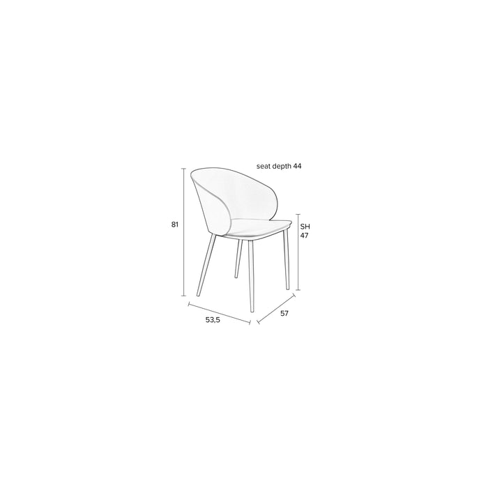 Eetkamerstoel Gigi Polypropyleen Roze 53.5x57 cm-Eetkamerstoelen-Creating Home