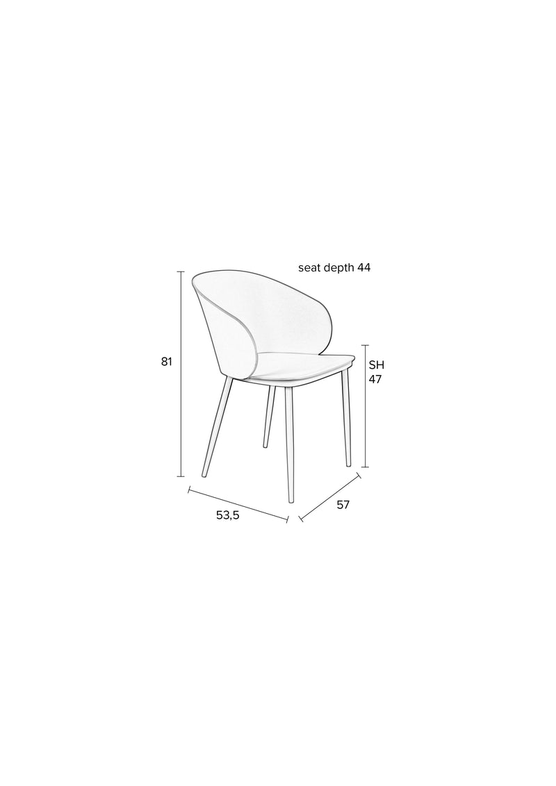 Eetkamerstoel Gigi Polypropyleen Roze 53.5x57 cm-Eetkamerstoelen-Creating Home