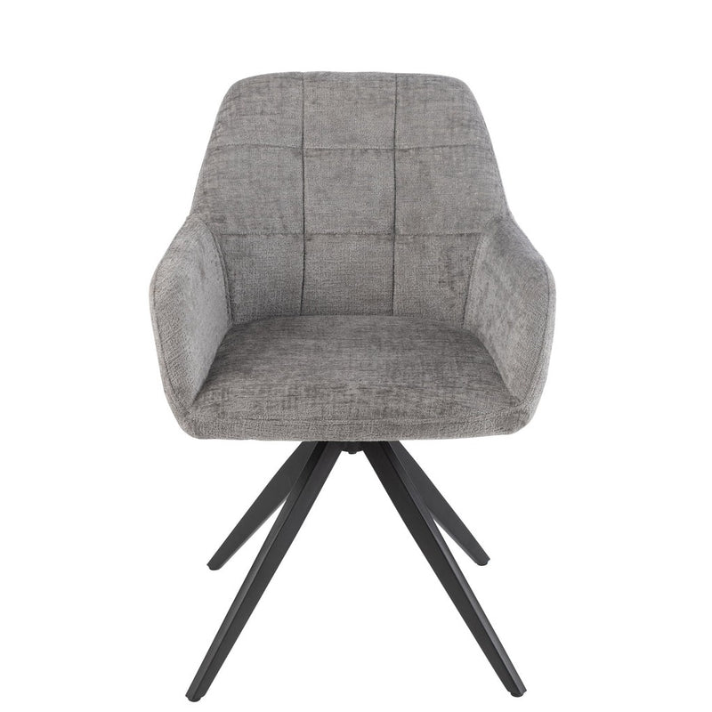 Eetkamerstoel Grijs Acrylic stof 56 cm 56.5x58x85 cm-Eetkamerstoelen-J-Line