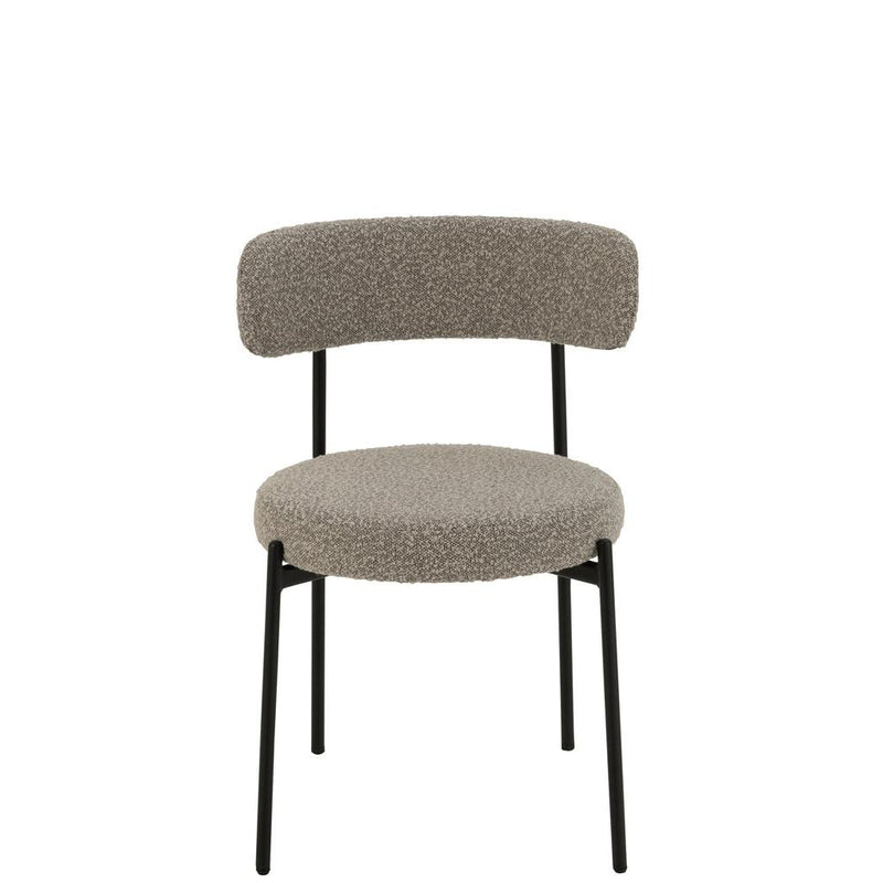 Eetkamerstoel Grijs Metaal 52 cm 52.5x51x76.5 cm-Eetkamerstoelen-J-Line