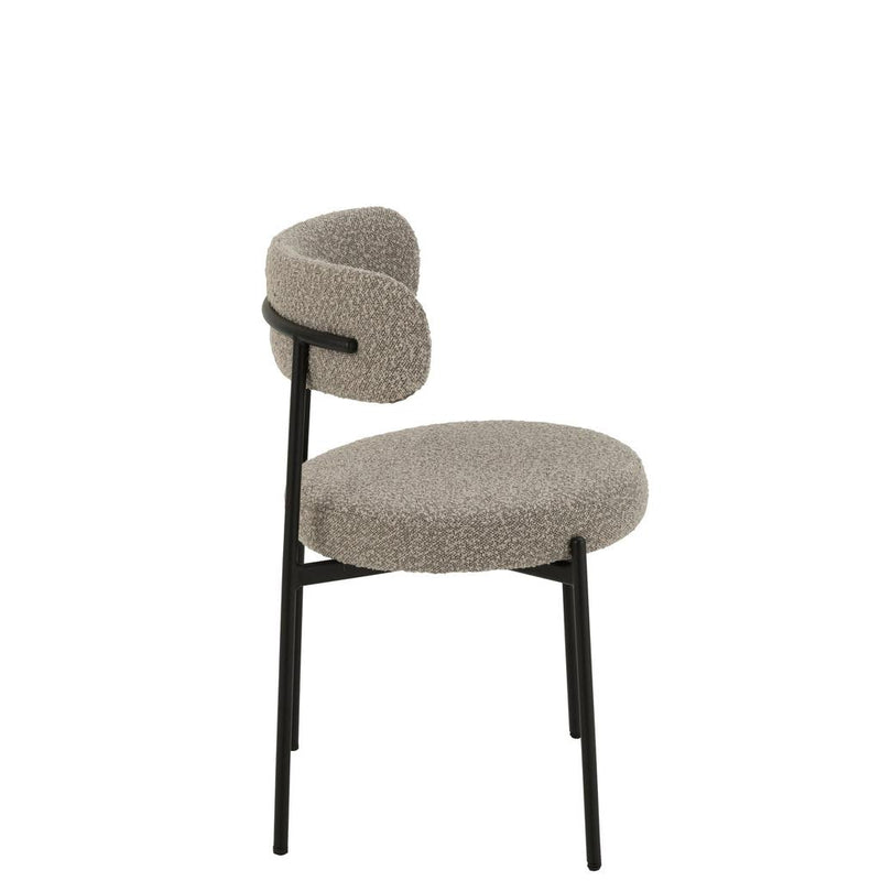 Eetkamerstoel Grijs Metaal 52 cm 52.5x51x76.5 cm-Eetkamerstoelen-J-Line