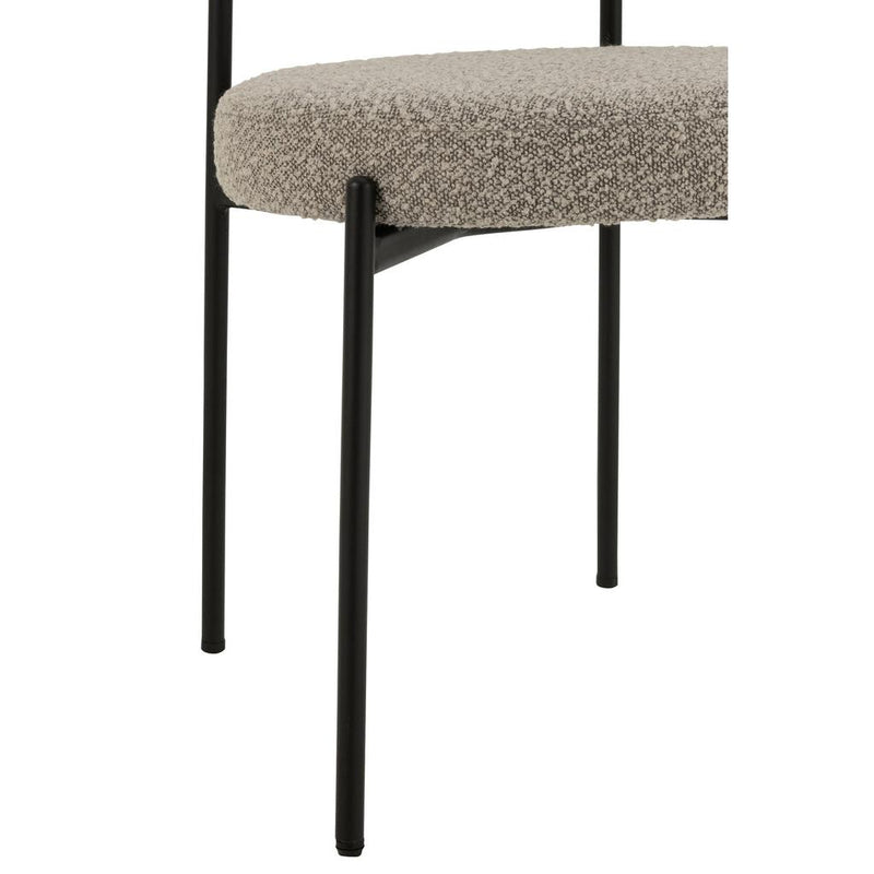 Eetkamerstoel Grijs Metaal 52 cm 52.5x51x76.5 cm-Eetkamerstoelen-J-Line