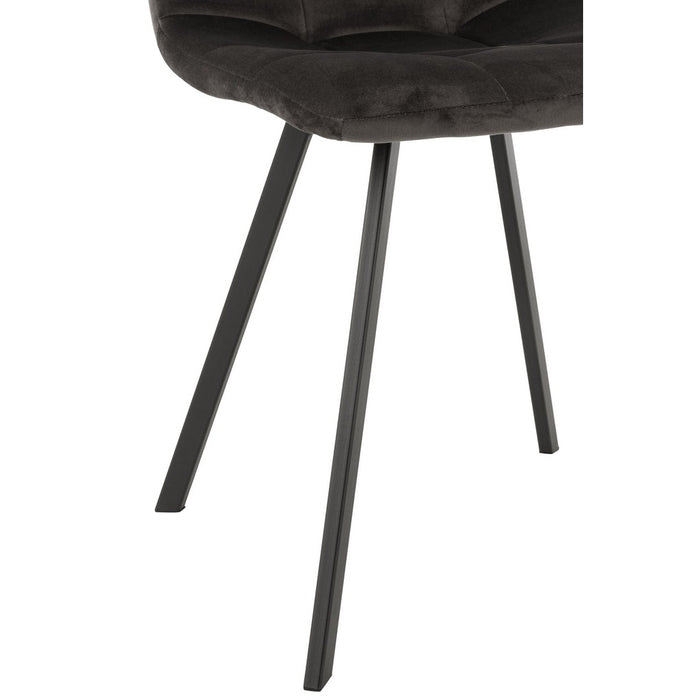 Eetkamerstoel Grijs Polyester 47 cm 47x55x82 cm 15487-Eetkamerstoelen-J-Line