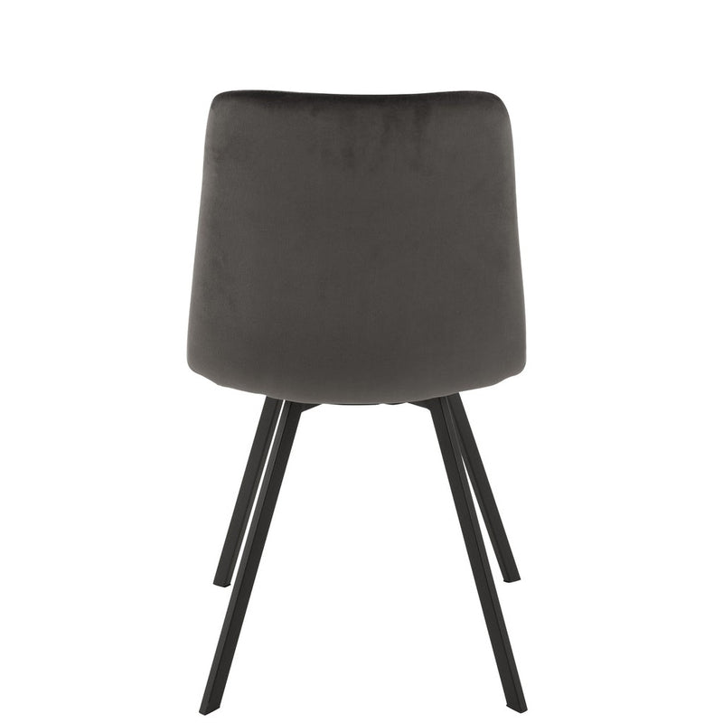 Eetkamerstoel Grijs Polyester 47 cm 47x55x82 cm 15487-Eetkamerstoelen-J-Line