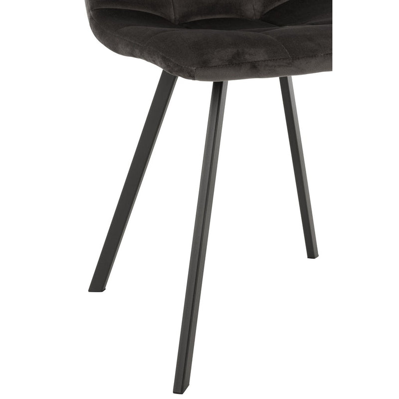 Eetkamerstoel Grijs Polyester 47 cm 47x55x82 cm 15487-Eetkamerstoelen-J-Line