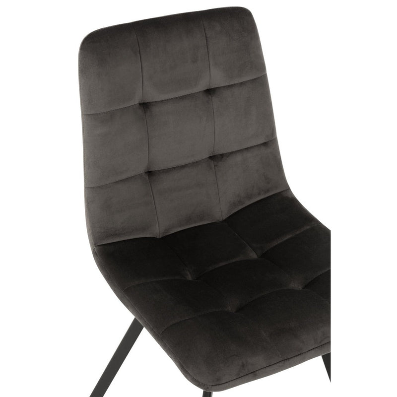 Eetkamerstoel Grijs Polyester 47 cm 47x55x82 cm 15487-Eetkamerstoelen-J-Line