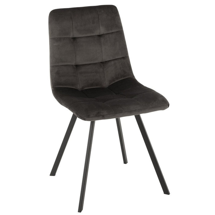 Eetkamerstoel Grijs Polyester 47 cm-Eetkamerstoelen-J-Line