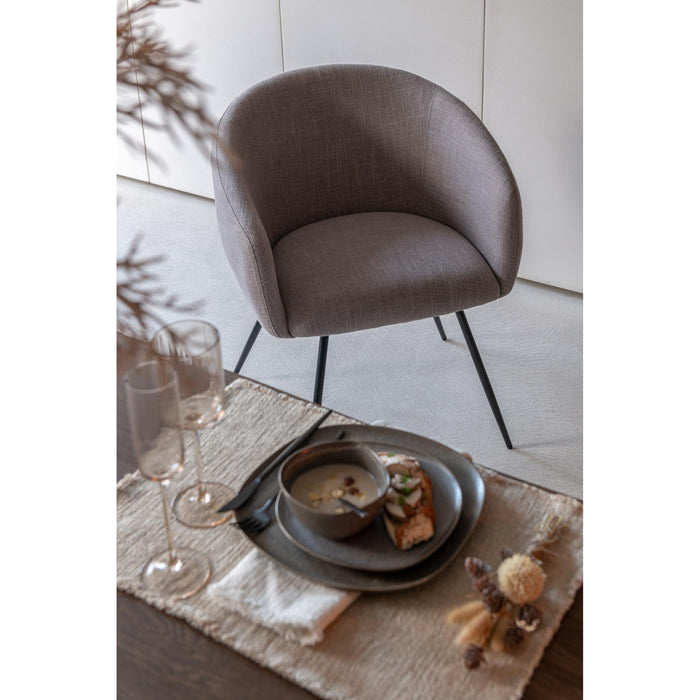 Eetkamerstoel Grijs Stof 62 cm-Eetkamerstoelen-J-Line