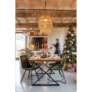 Eetkamerstoel Groen Eucalyptus hout 44 cm 44.5x46.5x86 cm-Eetkamerstoelen-J-Line