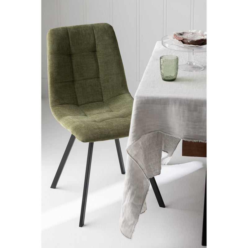 Eetkamerstoel Groen Metaal 45 cm 45x55x85 cm-Eetkamerstoelen-J-Line