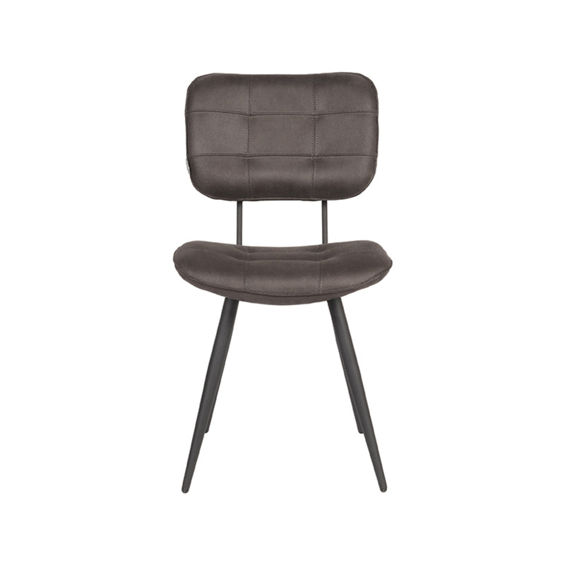 Eetkamerstoel Gus Antraciet Microvezel 49x60x87 cm-Eetkamerstoelen-LABEL51