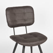 Eetkamerstoel Gus Antraciet Microvezel 49x60x87 cm-Eetkamerstoelen-LABEL51