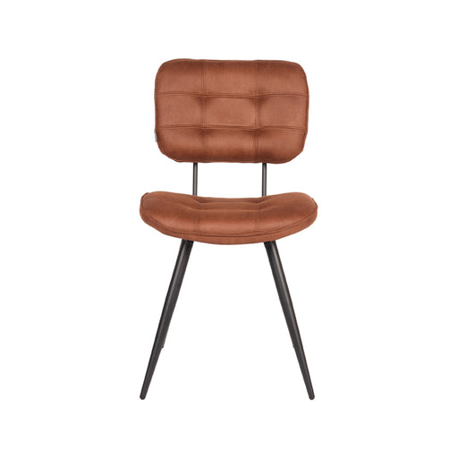 Eetkamerstoel Gus Cognac Microvezel 49x60x87 cm-Eetkamerstoelen-LABEL51
