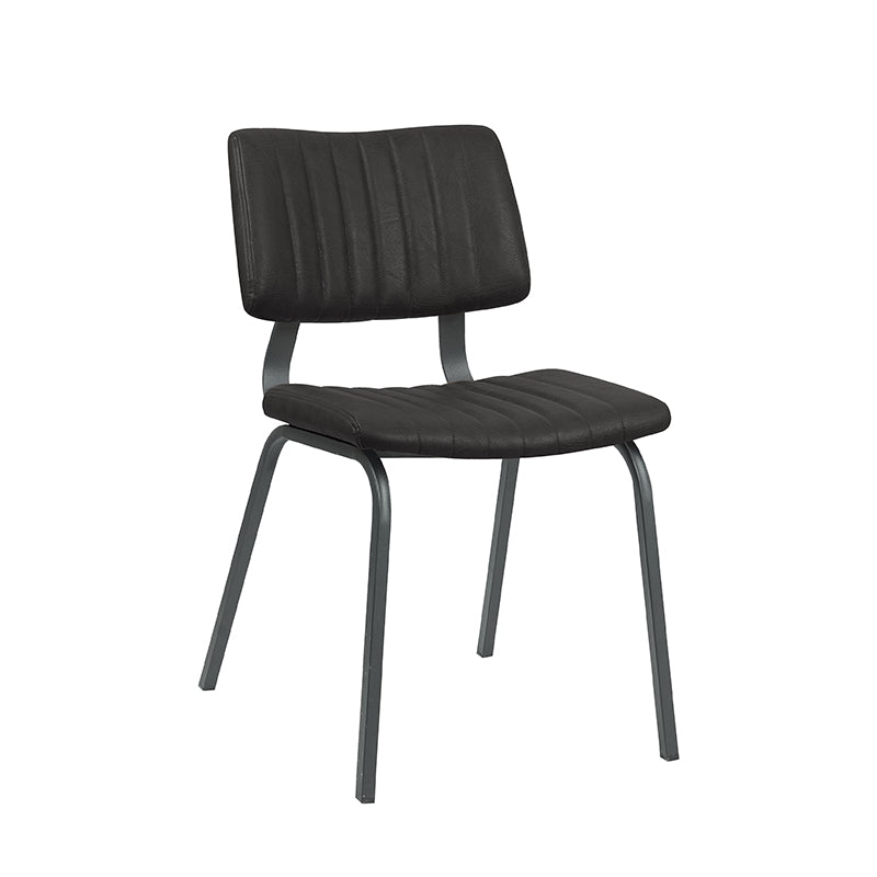 Eetkamerstoel Gusto Zwart Kunstleder 46x56x79 cm-Eetkamerstoelen-LABEL51