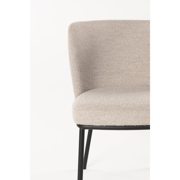 Eetkamerstoel Guus Polyester Beige 53x55 cm-Eetkamerstoelen-Creating Home