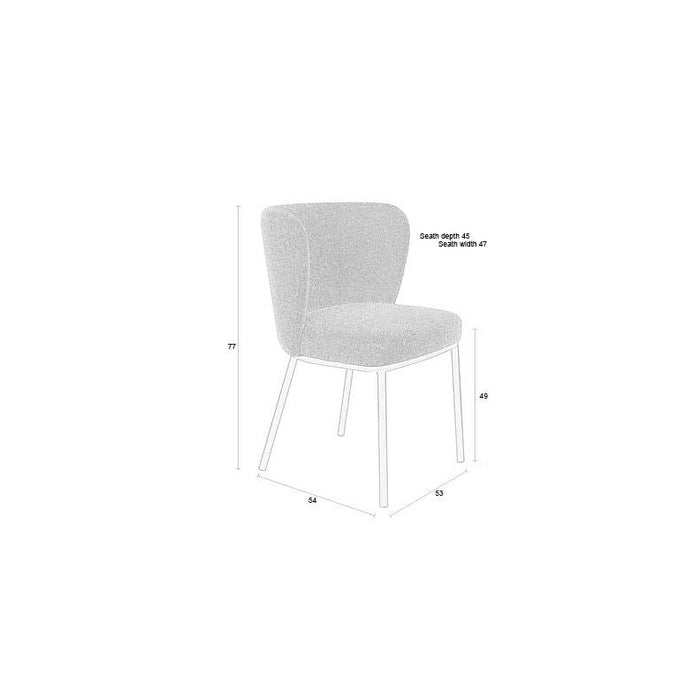 Eetkamerstoel Guus Polyester Beige 53x55 cm-Eetkamerstoelen-Creating Home